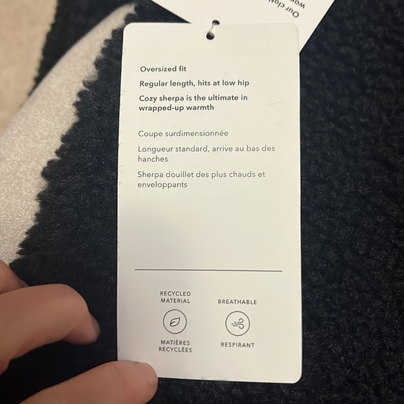 Athleta black cozy Sherpa snap 1/4 snap sweatshirt, small, new - Picture 8 of 14